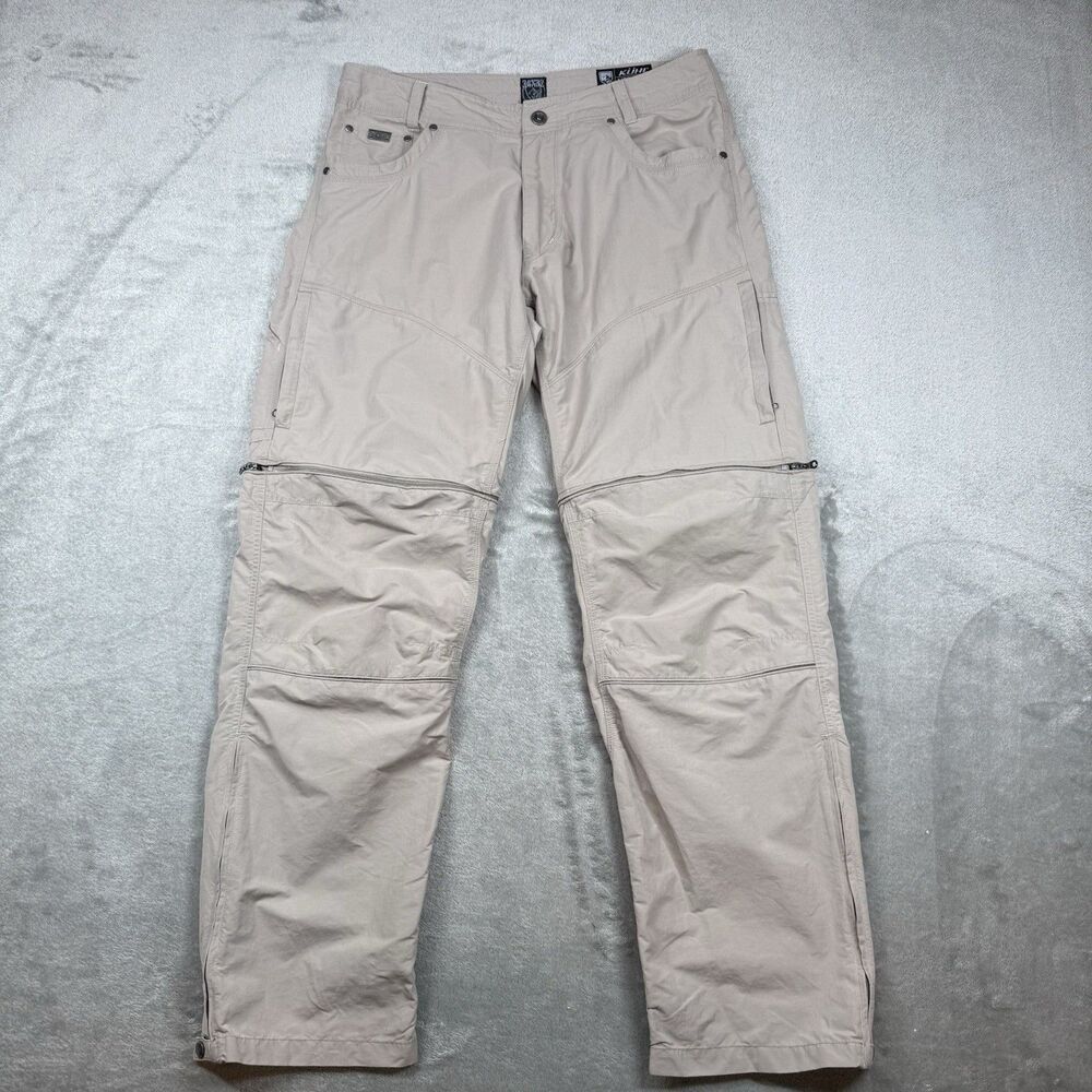 KÜHL Liberator Convertible Hiking Pants Men's 34x32 Beige Nylon Outdoor Gorpcore
